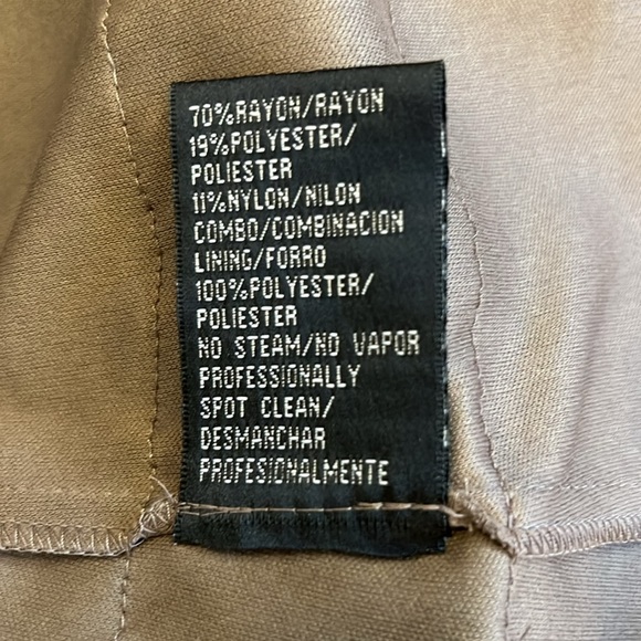 S.L. Fashions Cocktail Party Dress Tiered Ruffled Taupe Shimmer Jeweled Neck 12 - Picture 9 of 9